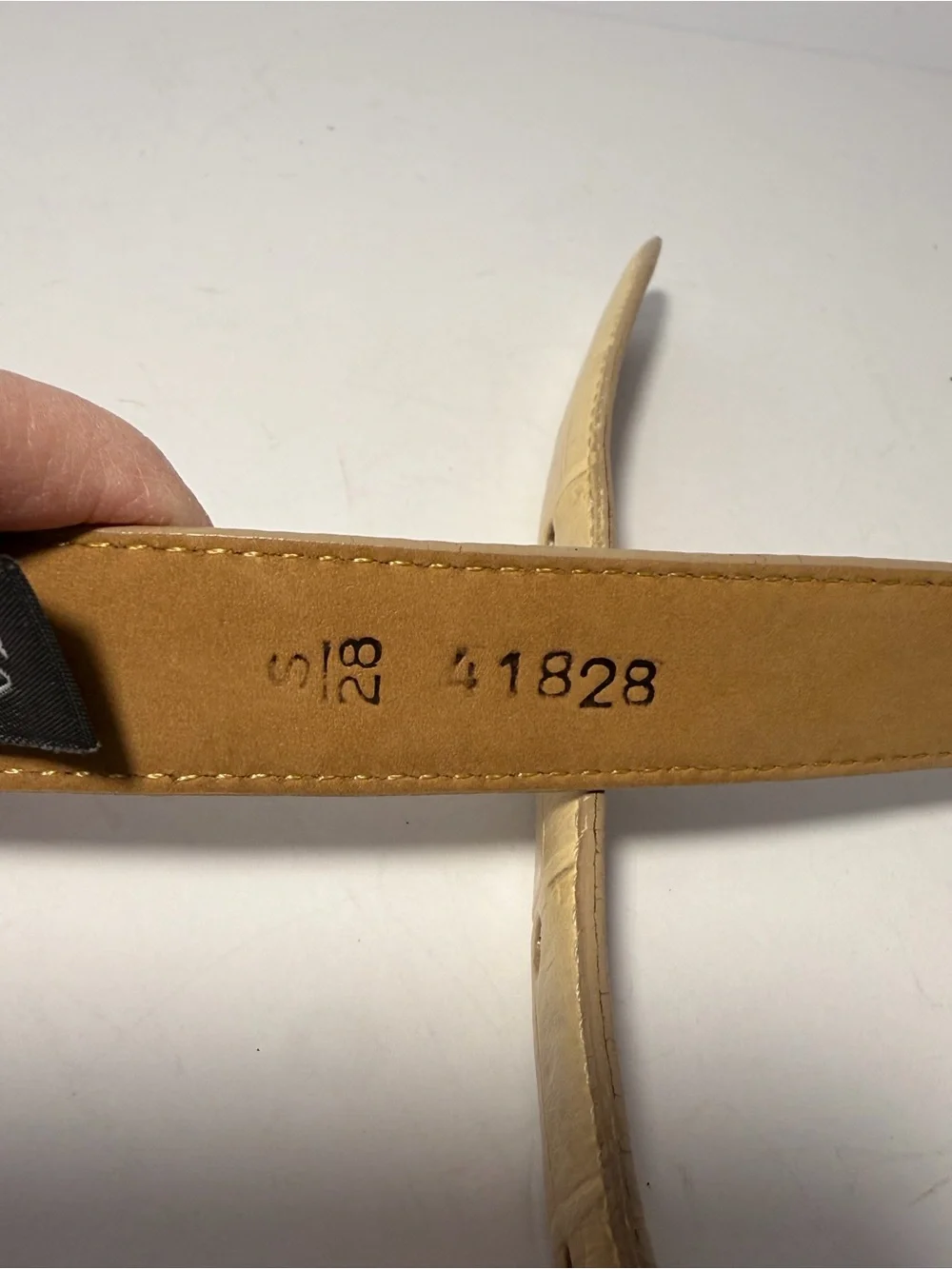 Brighton Vintage Cream Croc Embossed Western Leather Belt S / 28
